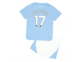 Lacne Dětský Futbalové dres Manchester City Kevin De Bruyne #17 2023-24 Krátky Rukáv - Domáci (+ trenírky)